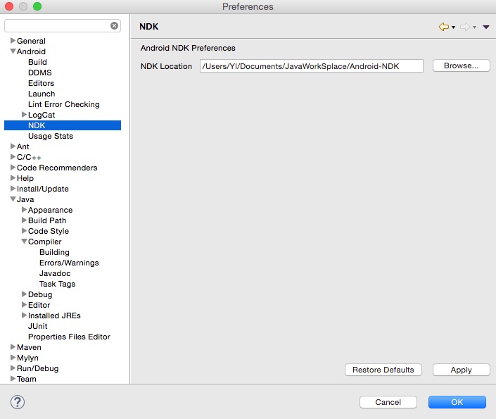 NDK-Eclipse-Setting