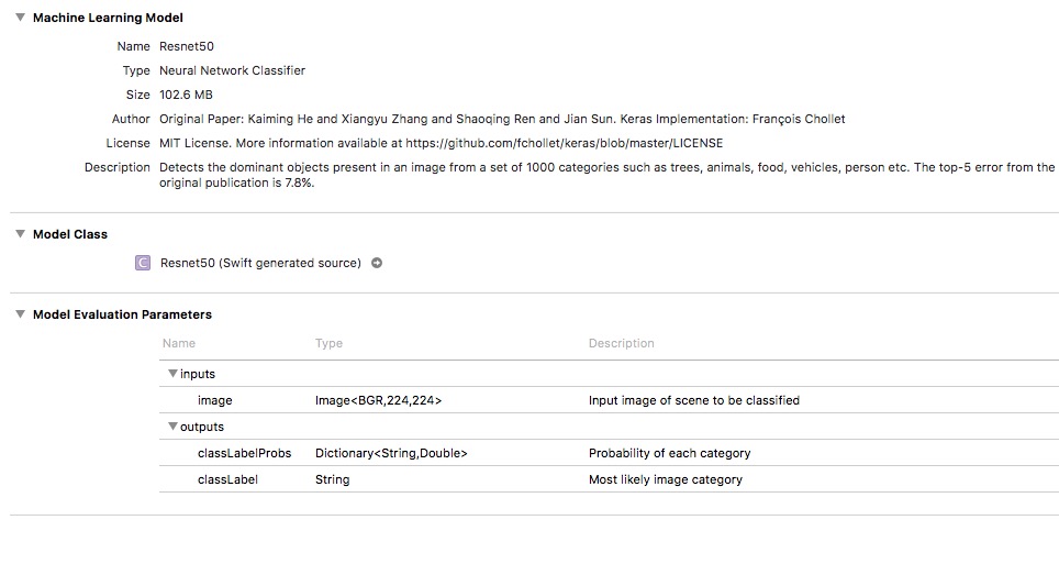 iOS-CoreML-Model-Resnet50