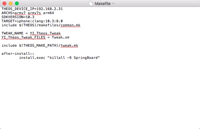 iOS-Theos-Tweak-Makefile